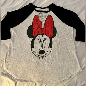 Mighty Fine Disney Minnie Mouse 3/4 Sleeve T-shirt 2X